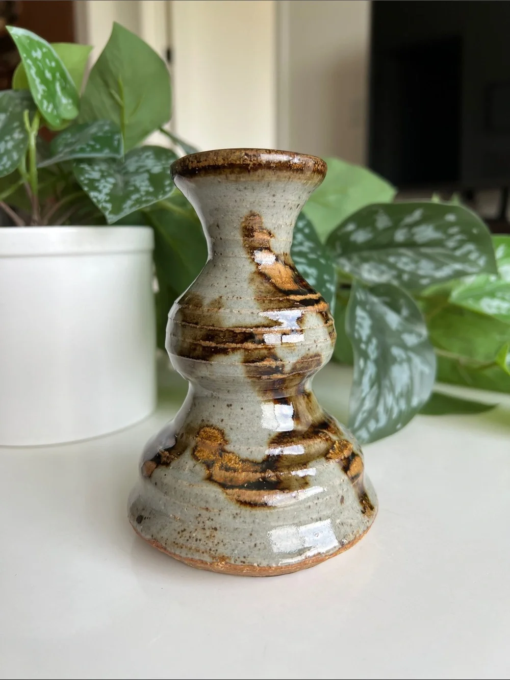 Vintage Handmade Pottery Vase Neutral Decor